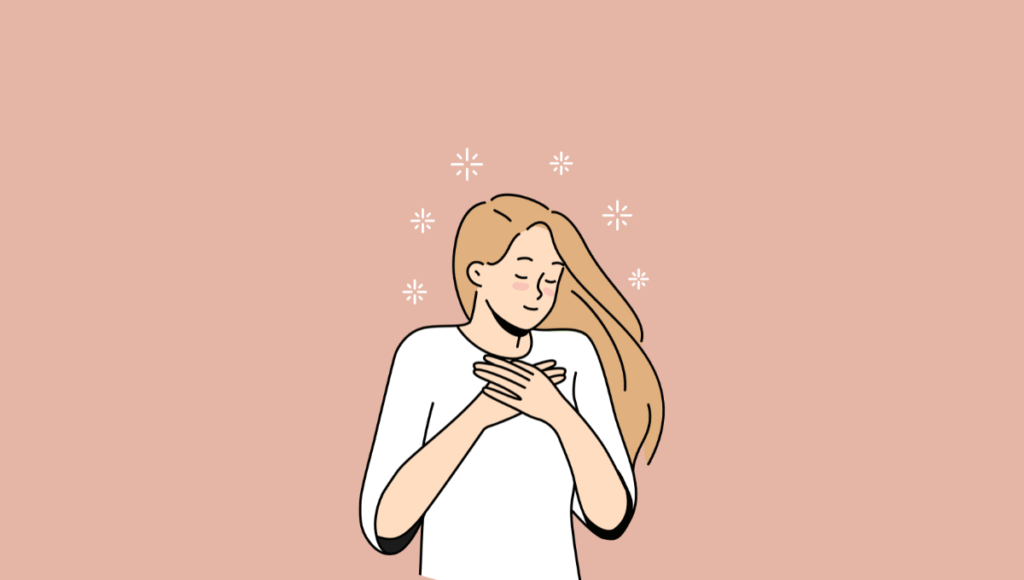 ほっとしている女性